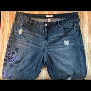 Lane Bryant embroidered jeans super stretch skinny